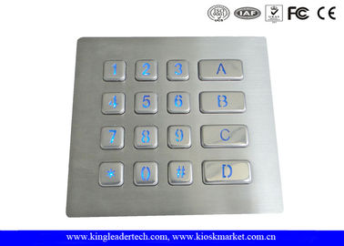 ทนทาน Backlit โลหะปุ่มกดด้วย 16 คีย์สำหรับระบบรักษาความปลอดภัย Access Control