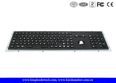 Waterproof Black Metal Panel Mount Keyboard With Trackball , Function Keys And Number Keypad
