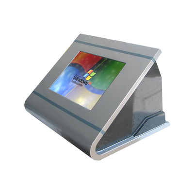 ซื้อ คีออสเดสก์ท็อปประหยัดพื้นที่พร้อมตู้เหล็กที่ทนทาน IR Touchscreen TFT LCD Display online manufacture